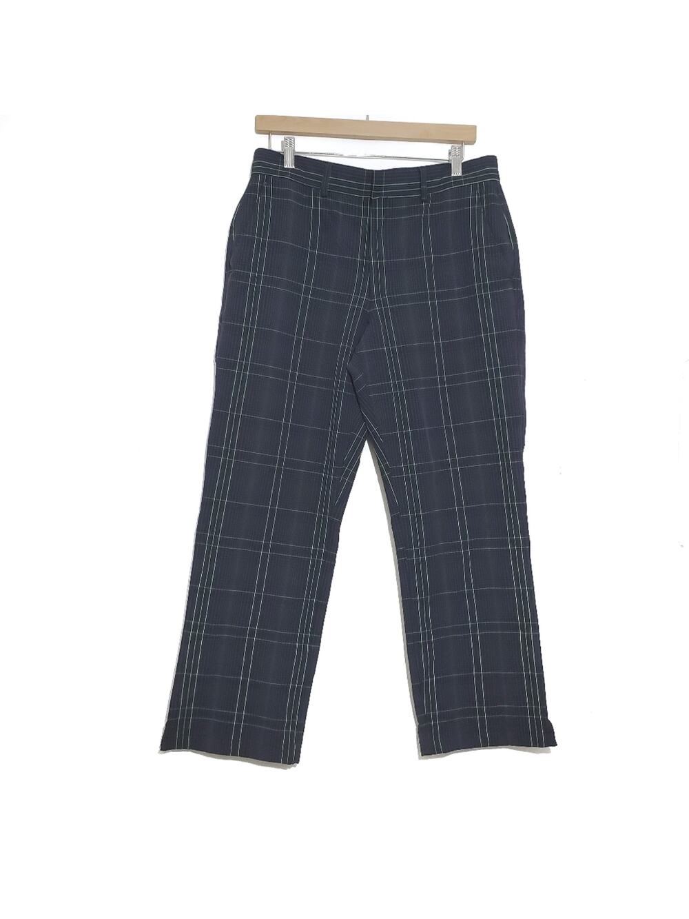 Under Armour | 34x29.5 Hemmed Storm Golf Plaid Pants with Bright Green Pattern